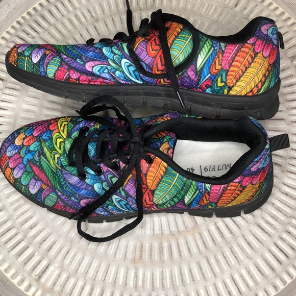 Native Multicolored Feathers Sneaker Male 7 Female 9 - Picture 9 of 10